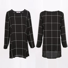 free-style-women-mini-o-neck-neck-plaid-dress-long-sleeve-swing-party-casual-xl-dresses-plus-sizes BBL