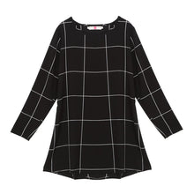 free-style-women-mini-o-neck-neck-plaid-dress-long-sleeve-swing-party-casual-xl-dresses-plus-sizes BBL