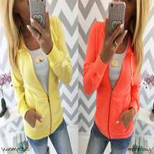 Long Sleeve Zipper Up Casual Hoodies Sweatshirts Women Cotton Sweatshirts Jacket Leisure Coat