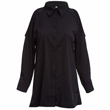 Off Shoulder Blouses And Shirts Turn Down Collar Long Sleeve Women Blouse Blusas Cold Shoulder Tops Black White