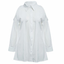 Off Shoulder Blouses And Shirts Turn Down Collar Long Sleeve Women Blouse Blusas Cold Shoulder Tops Black White