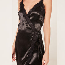 Pajama Style Lace Stitching Strap Dress For Women Sexy Deep V Neck Party Dresses Slim Backless Club Dress