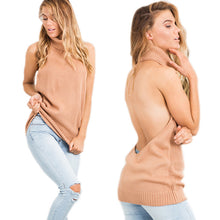 Sexy Backless Women Sweaters And Pullovers Turtleneck Knitted Pullover Pull Femme Tricot Knit Top