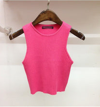 Sexy Tight Knit Crop Top Tank Top Women 5 Colors Bustier Crop Top Vest Skinny Knitted T-Shirt Women Cropped