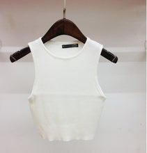 Sexy Tight Knit Crop Top Tank Top Women 5 Colors Bustier Crop Top Vest Skinny Knitted T-Shirt Women Cropped