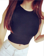 Sexy Tight Knit Crop Top Tank Top Women 5 Colors Bustier Crop Top Vest Skinny Knitted T-Shirt Women Cropped