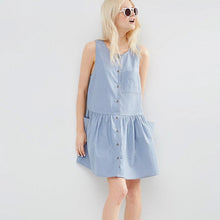 Sleeveless Casual Dress Teenage Button Loose Dress Plus Size Simple Junior Student Girls Dresses
