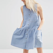 Sleeveless Casual Dress Teenage Button Loose Dress Plus Size Simple Junior Student Girls Dresses