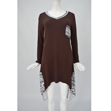 Women Casual Solid Irregular Dress Long Sleeve Cotton Loose Women Dress Plus Size V Neck Tunic Dress
