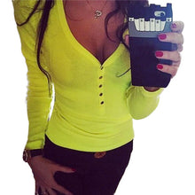 Fashion Plus Size V Neck Women Shirt Punk Long Sleeve Cropped Sexy Top Tees Women Camisetas Femininas