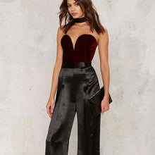 Velvet Lace Up Bodysuit Women Sexy V Neck Padded Chest Bodycon Overalls Body Tops Women Bandage Bodysuit Femme
