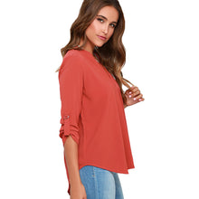 women-blouses-v-neck-d-ring-tab-long-sleeves-women-tops-casual-chiffon-shirt-blusas-grey-watermelon-red BBL