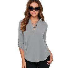 women-blouses-v-neck-d-ring-tab-long-sleeves-women-tops-casual-chiffon-shirt-blusas-grey-watermelon-red BBL