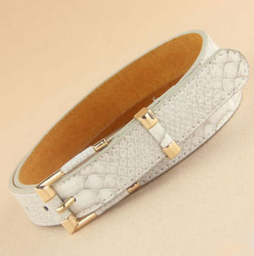 Women Crocodile Pattern Wide waist belt Brand Lady Leather Belts Metal Buckle Straps Trend All-match Waistband