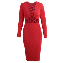 women-sexy-club-dress-criss-cross-long-sleeve-bandage-bodycon-dress-hollow-out-knee-length-midi-dress-vestidos BBL