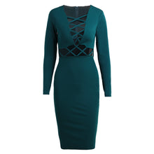 women-sexy-club-dress-criss-cross-long-sleeve-bandage-bodycon-dress-hollow-out-knee-length-midi-dress-vestidos BBL