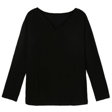 women-t-shirt-v-neck-long-sleeve-women-tops-casual-pullover-loose-tops-t-shirt-women-plus-size-blusas-white-black BBL