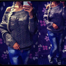 Sweater Tops Sexy Women Hollow Out Crochet Knitted Sweater Casual Off Shoulder Jumper Pullovers Tops M0455