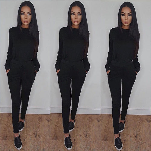 Tracksuit Sets Women Hoodies 2-piece Hooded Sweatshirt+Long Pants Causual Suits Women Sets 4 Colors