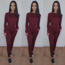Tracksuit Sets Women Hoodies 2-piece Hooded Sweatshirt+Long Pants Causual Suits Women Sets 4 Colors