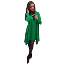 new-women-dress-4-colors-o-neck-collar-three-quarter-knee-length-fashion-dresses BBL