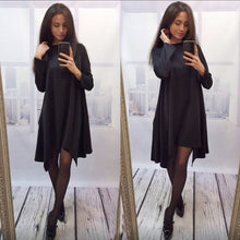 new-women-dress-4-colors-o-neck-collar-three-quarter-knee-length-fashion-dresses BBL