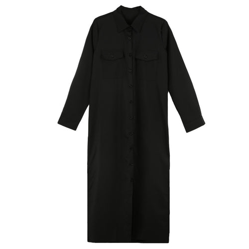 women-shirt-dress-turn-down-collar-long-sleeve-buttons-pockets-casual-loose-dress-ol-office-dress-one-piece BBL