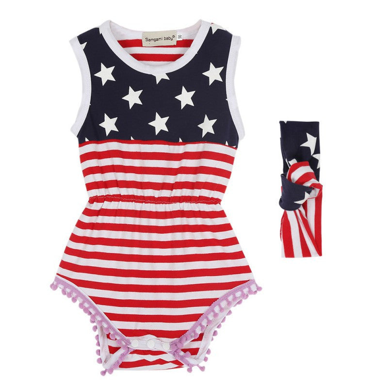 new-baby-girl-romper-stars-printed-jumpsuit-with-headband-set-born-rompers BBL