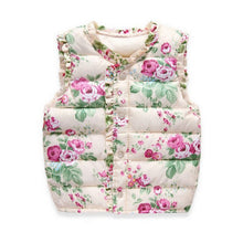 new-children-outerwear-coats-flowers-printed-vest-kids-windbreaker-jacket-cotton-coats-children-warm-vest BBL
