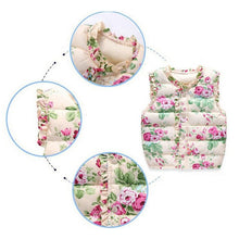 new-children-outerwear-coats-flowers-printed-vest-kids-windbreaker-jacket-cotton-coats-children-warm-vest BBL