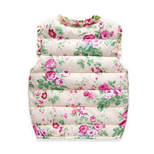 new-children-outerwear-coats-flowers-printed-vest-kids-windbreaker-jacket-cotton-coats-children-warm-vest BBL