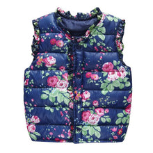 new-children-outerwear-coats-flowers-printed-vest-kids-windbreaker-jacket-cotton-coats-children-warm-vest BBL