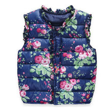 new-children-outerwear-coats-flowers-printed-vest-kids-windbreaker-jacket-cotton-coats-children-warm-vest BBL