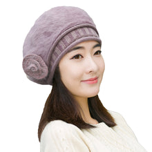 new-design-women-faux-rabbit-fur-beanie-with-flower-crochet-warm-and-cute-princess-rabbit-hat-knitted-beret-warm-cap BBL