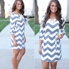 women mini dresses Striped half sleeve Straight chiffon casual dress for evening party vestidos J2972