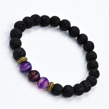 Fashion Agate Bracelet Lion Elastic Beaded Lava Bracelet Tibet Charm Bracelets for Men Women Unisex