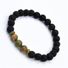 Fashion Agate Bracelet Lion Elastic Beaded Lava Bracelet Tibet Charm Bracelets for Men Women Unisex