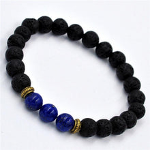 Fashion Agate Bracelet Lion Elastic Beaded Lava Bracelet Tibet Charm Bracelets for Men Women Unisex