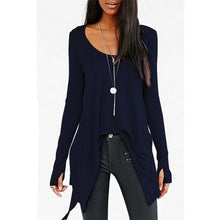Blouse Women Irregular Length Shirt Casual Long Sleeve O Neck Blusas Femininas Women Clothing M0105