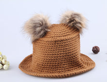 cute-sweet-hat-twin-bobbles-knitted-warm-cap-beige-hats-for-hats BBL