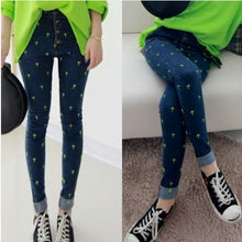 Fluorescent Cross Embroidery Skinny Jeans Woman High Waisted Jeans Plus Size Slim Jeans For Women Good Quality