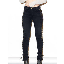High Waist Jeans Side Lacing Up Denim Jeans Pencil Pants Femme Sexy Hip Lift Jeans Woman Black White Womens Jeans