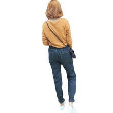 hight-waist-women-jeans-elastic-waist-cuff-harem-jeans-buttons-ankle-length-slim-casual-all-match-pants-dark-blue BBL