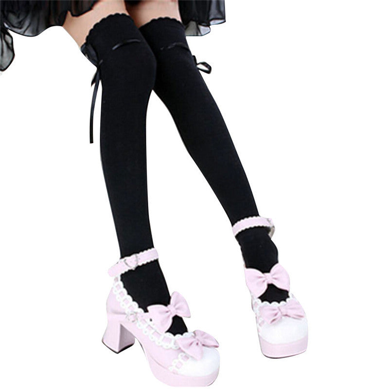 new-fashion-long-cotton-bowknot-stockings-thigh-high-over-the-knee-socks-for-girls-women-py6 BBL