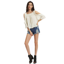 loose-women-blouse-cold-shoulder-lace-splice-ruffle-sleeve-ruched-casual-tee-shirt-women-tops-blusas-beige BBL