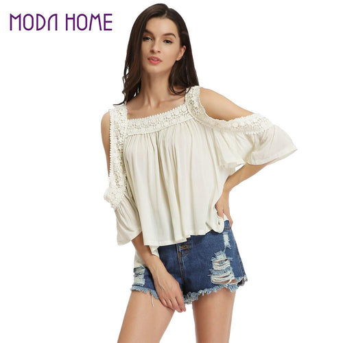 loose-women-blouse-cold-shoulder-lace-splice-ruffle-sleeve-ruched-casual-tee-shirt-women-tops-blusas-beige BBL