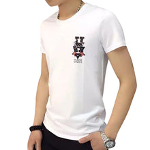 Fashion Men Casual luxury clothes arder comfort T-shirts Short Sleeve Tax stamp round collar Tops Blouse homme Black White