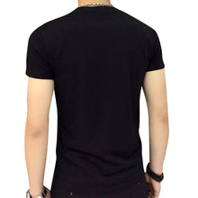 Fashion Men Casual luxury clothes arder comfort T-shirts Short Sleeve Tax stamp round collar Tops Blouse homme Black White