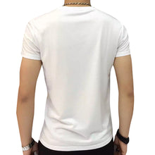 Fashion Men Casual luxury clothes arder comfort T-shirts Short Sleeve Tax stamp round collar Tops Blouse homme Black White
