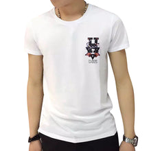Fashion Men Casual luxury clothes arder comfort T-shirts Short Sleeve Tax stamp round collar Tops Blouse homme Black White